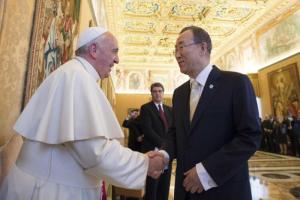 Pope and Ban Ki Moon